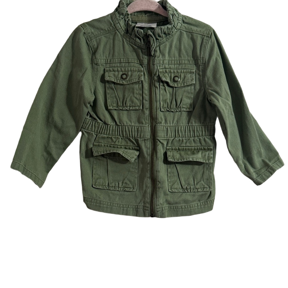 Kids Olive Green Jean Jacket